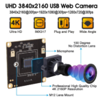 ELP Webcam Ultra HD 4K - Sensore Sony IMX317-0